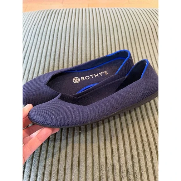 ROTHYS The Point Flat Shoes Navy Blue Knit Women's‎ Size 7 - Picture 5 of 7